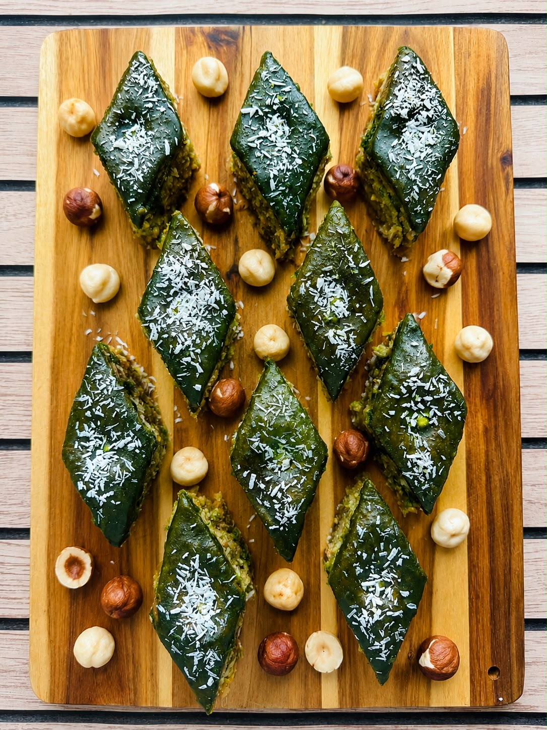 Hazelnut Baklava Cake · Matcha & Vanilla